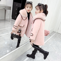 Girls' Coat Fall Winter 2021 New Thickened Foreign Style Net Red Winter Coat