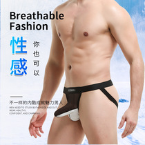 Sexy Low Waist Double Dingy Pants Pure Color Mesh Transparent Elephant Nasal Briefs Plastic Body Tpants Interest Aircraft Pants Head High Bomb