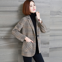 Small sub-double sided wool female short section 2022 pop plaid big coat autumn winter new wool suit jacket
