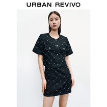 UR2022 Springtime New Products Womens Dress Light Extravagant Temperament Rhombus Tannen Jacket WG11SBYN2000