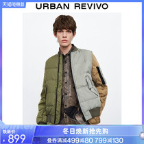 UR2021 autumn and winter new mens fashion trend color splicing stand collar loose thick down jacket ML38S1KN2001