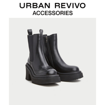 URBAN REVIVO2021 Autumn Winter New Lady Accessories Tide Cool Chelsea Short Boots AW44TS2N2004