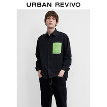 UR2021 autumn new menswear fashion loose color pocket long sleeve shirt MV32R2BF2000