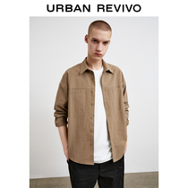 UR2021 autumn new mens casual trend Texture sense loose long-sleeved cardigan shirt ML31R2BF2000