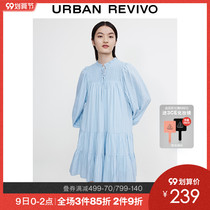 UR2021 autumn new womens temperament youth laminated jacquard loose treasure dress WL27S7AF2001