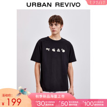 UR2021 autumn new mens fashion street embroidery printing panda pattern T-shirt ML27R4MF2002