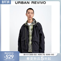 UR2022 Spring New Menswear Cool Casual Style Deconstructed Stand-Up Thick Jacket Jacket ML08S1EN2005