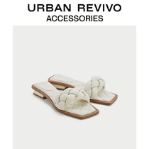 Beijing REVIVO2021 summer new women accessories fashion low heel square head slippers AW20BS4N2000