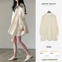Pregnant women autumn dress Korean version of loose net red lapel shirt top maternity spring autumn suit fashion