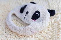 Handmade DIY woolen crochet panda childrens cap picture tutorial electronic illustration