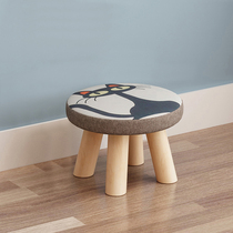 Huari home solid wood plus fabric simple modern original wood color shoe stool solid wood stool stool home