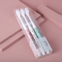 Soft toothbrush household adult lady small head family outfit adult fine hair student girl cute toothpaste set