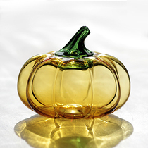 Bionic Ware colored glass jar pumpkin tea jar transparent glass decorative ornaments small flower tea candy jar tea seal