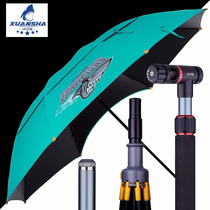 Dazzle shark new fishing umbrella 2 2 meters 2 4 parasol Teflon black plastic anti-UV sun and rain universal adjustment