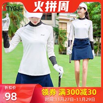 Golf Clothing Summer and Autumn Sunscreen Womens Quick Dry Mesh Long Sleeve Ball Clothes T-shirt Shorts Skirt Set