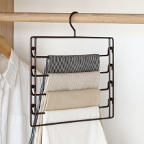 Multi-function multi-layer pants rack Pants hanger Household incognito magic pants clip removal pants hanger Wardrobe storage artifact