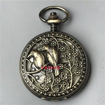 Antique pocket watch clamshell mens Republic of China vintage clock ancient clockwork mechanical watch collection decorative pendant copper watch