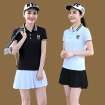 ny short sleeve badminton sportswear suit women Summer new tennis kindergarten teacher garden dress short pants skirt fashion