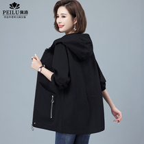 Autumn and winter plus velvet thickened windbreaker female 2021 new womens cotton coat middle-aged and elderly mother loose casual cotton coat