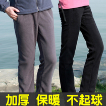 Clearance exploration outdoor autumn and winter thickened warm fleece pants womens fleece pants Running sports pants mens suit