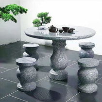 Stone table Stone stool Villa courtyard garden outdoor seat stump stone table and chair Natural granite stone table