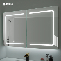 Smart mirror cabinet Separate light luxury bathroom mirror cabinet wall-mounted custom storage space aluminum bathroom mirror cabinet anti-fog