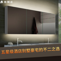  Bathroom mirror cabinet Wall-mounted separate bathroom mirror box with lights Custom space aluminum mirror lengthened smart mirror cabinet anti-fog