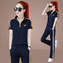 Pure Cotton Sportswear Suit Women Summer Standout 2022 New Fashion Leisure Jordan Short sleeves 361 Two sets