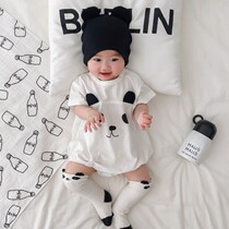 France Jacadi kid baby one-piece summer cute thin short-sleeved romper baby triangle bag fart climbing suit