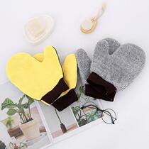 Wash gloves waterproof bear palm plush wiped towel coral wool gloves car paint face beauty tool wholesale