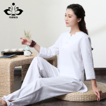 Xin Zen cotton and linen meditation clothes female residence clothes suit Taiji clothes yoga clothes work clothes health clothes