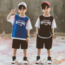 Boy suit Summer thin section Short sleeves Sport summer breathable children Two sets of basketball uniforms CUHK Boy wave