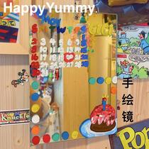 HappyYummy original design with hand-painted wall mirror decorative mirror ceremony birthday gift