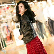 Sheepskin leather clothes for girls short wild 2021 spring and autumn new leather jacket short slim leather small jacket