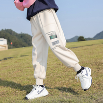 Girls sports pants wear autumn and winter clothes casual childrens winter clothes long pants 2021 new middle and large children plus velvet thickened