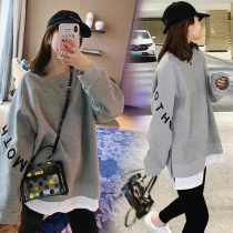 Net red pregnant women autumn suit fashion autumn out coat spring and autumn models 2021 New plus velvet sweater Autumn Winter