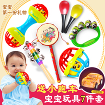 Percussion instrument toys baby sand hammer gnawing small training puzzle baby catch early education red newborn shake Bell bite