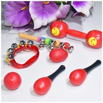 Baby small sand hammer red baby chasing vision hearing visual hand grip training early education toy hand Ring Ball