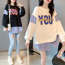 Pregnant Woman Spring Dress Suit Fashion style Pure Cotton Blouse Clothing Korean version online Red Pregnancy Woman Dress Spring Autumn Season New Dress dress