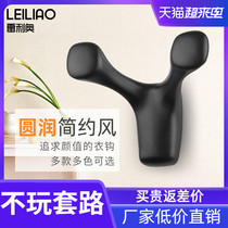 Clothes hook hook simple Nordic black metal shoe cabinet hanging single clothes wall hanging wall wardrobe perforated coat hook