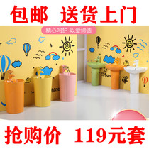 Childrens color column basin ceramic wash basin washbasin cartoon floor-standing kindergarten school sink pool