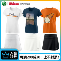 Wilson Wilson T-shirt short-sleeved tennis suit women yoga leisure fitness sports breathable stretch skirt