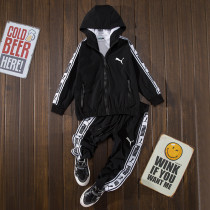 Childrens Clothing Spring Style Boy Sports Cover Outdoor Speed Dry Cardigan Cardigan Children Autumn Winter Clothing Suit Zipped shirts Korean version Two sets