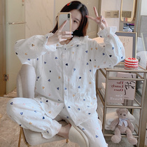 Autumn and winter moon clothing pregnant women pajamas maternal postpartum pregnancy air cotton thickened warm home clothing November