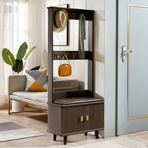 Hanging clothes rack white European style hall cabinet porch partition simple modern shoe cabinet coat cabinet changing shoes stool