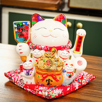 Wealth cat automatically beckons new store opening gift gift gift large housewarming home living room fortune ornaments shake hands