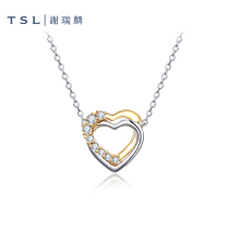  TSL Xie Ruilin sweet dream series 18k gold necklace love color gold set chain color diamond clavicle chain female BC564