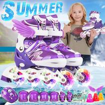 Skate children full suit men and women roller skates inline skates adjustable 3-4-5-6-8-10 year old beginner