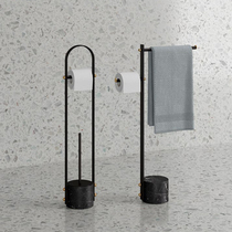 Modern bathroom toilet free of punching light and luxurious bath towels toilet Nordic floor-floor vertical minimalist hanging towel rack
