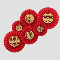 Wedding wedding paper fan flower Flower Flower Flower wedding supplies wedding room layout paper fan decoration folding fan paper flower wedding round fan